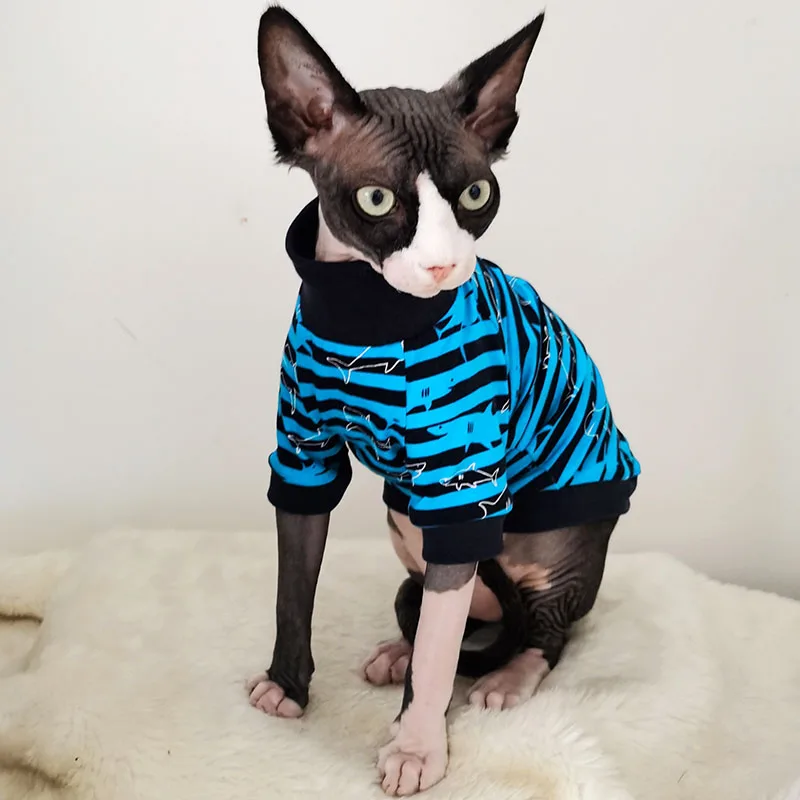 

DUOMASUMI Chic Sphynx cat Spring Summer Wearing Cat Apparel kitten Jumper Hairless Cat Outfits Coat Kitty Luxury Cat Clothes