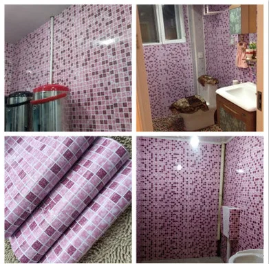 Bathroom wall stickers PVC mosaic wallpaper kitchen waterproof tile plastic vinyl self adhesive papers home decor | Обустройство дома