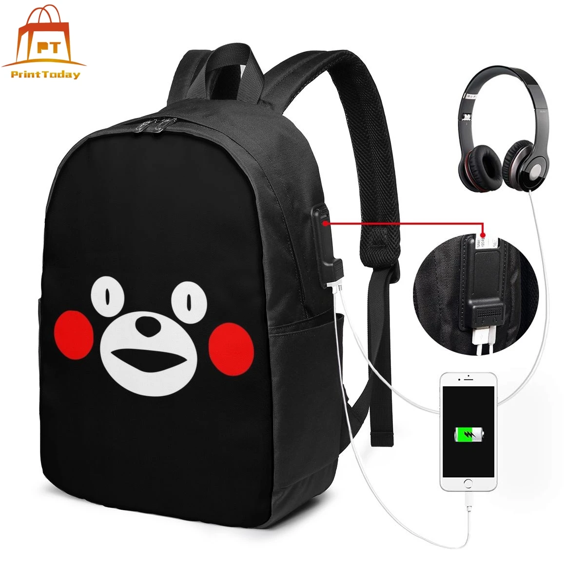 Рюкзак Kumamon рюкзаки трендовая сумка для подростков высококачественные