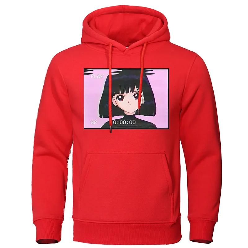 Модные 2019 новые осенние мужские толстовки Sad Girl Ретро-худи с рисунком из аниме