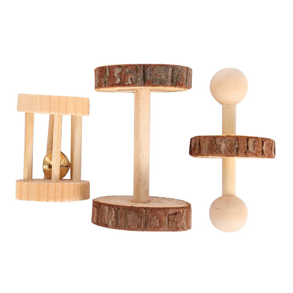 7/10 шт. Милые натуральные деревянные игрушки кролики сосновые гантели