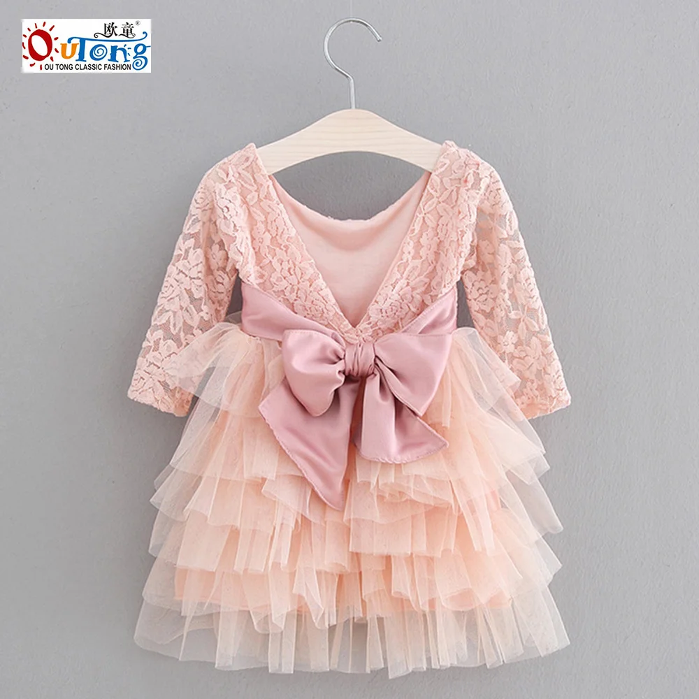 

Outong 5 шт. пушистое платье для маленьких девочек, кружевное многослойное бальное платье с длинным рукавом, повседневные платья для девочек, о...