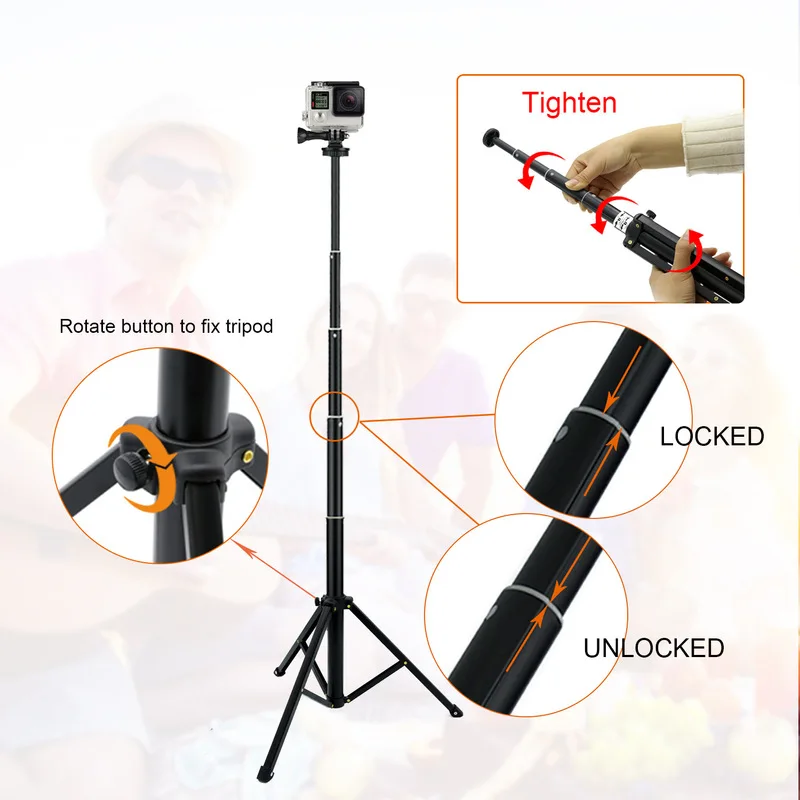 Легкая селфи-палка штатив 51 дюйм выдвижное крепление для телефона подставка с