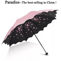 women fashion umbrella pink windproof business fold sun beach cute umbrella luxury sombrilla playa household merchandises bd