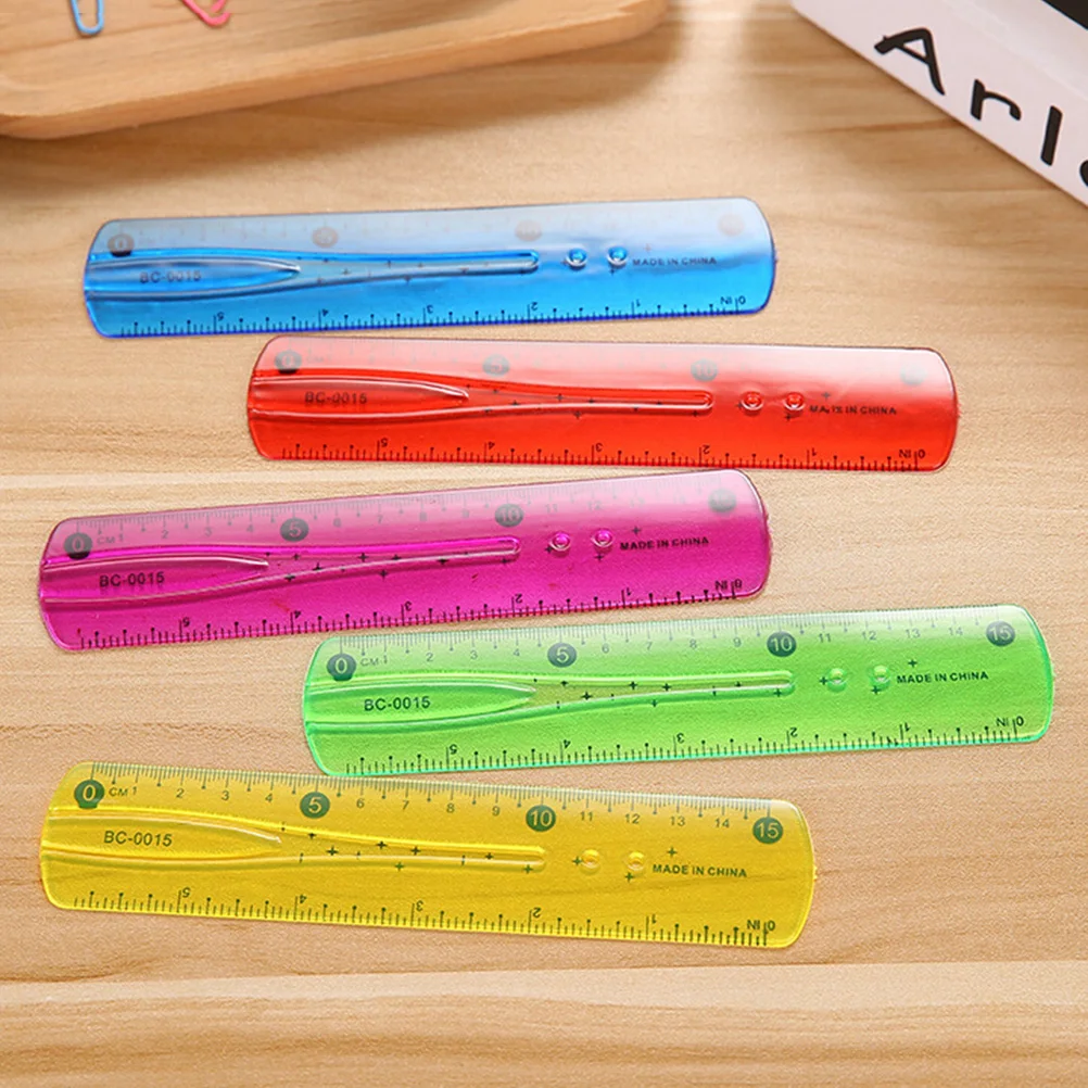

1pc 15cm Soft Ruler Coloured Students Special Double Scale Office School Supplies Color Ranomly