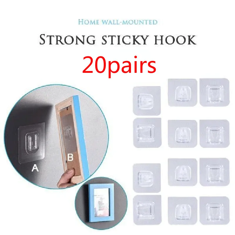 Двухсторонняя клейкая настенная вешалка Прочные прозрачные крючки присоска
