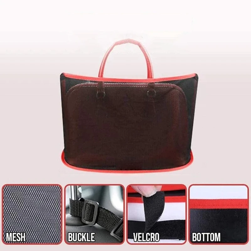 

Car Net Pocket Handbag Holder Seat Back Organizer Mesh Large Capacity Bag for Purse Storage Phone Documents Pocket,Barrier