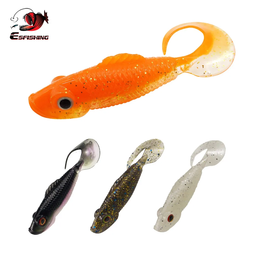 ESFISHING рыболовные приманки плавающие PRO 72 мм 6 шт. 3D глаза Grub приманка для морской