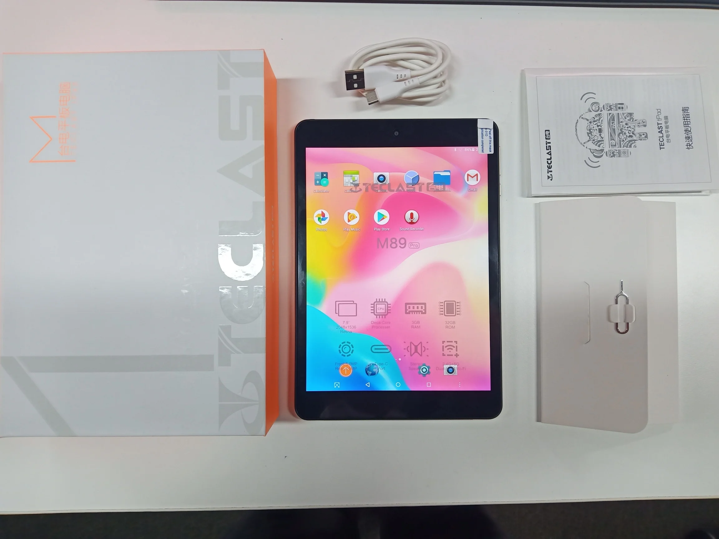 Teclast M89 Pro 7 9 дюймов 3 Гб RAM 32 ГБ ROM IPS X27 Deca Core 5.0MP 2048 × 1536 Type C 2 4G + 5G двухдиапазонный WiFi