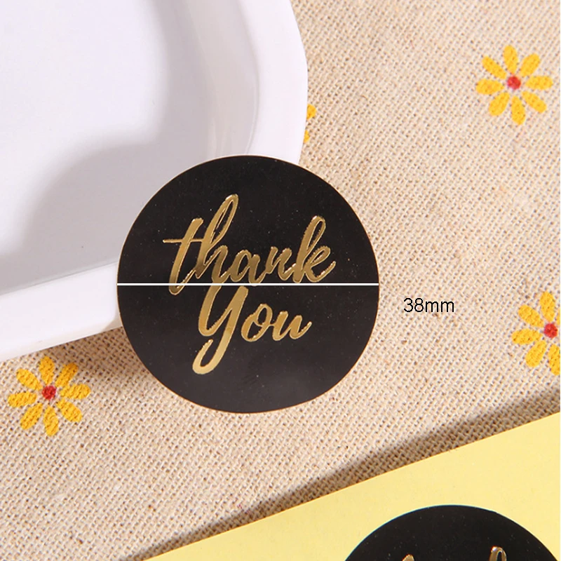 

120pcs/pack Gold Lettering Thank You Sticker Scrapbooking Paper DIY For Handmade Product Seal Sticker Gift Sticker