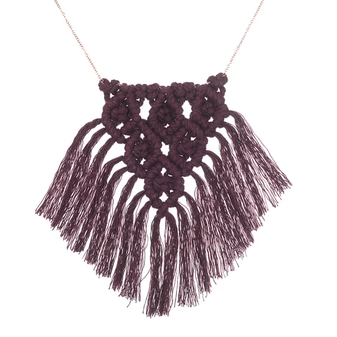 Ожерелья-Макраме M & G с кисточками для женщин, хлопковое Плетение ручной работы, многоцветная Длинная цепочка с кулоном, ювелирные изделия, женские аксессуары в стиле бохо