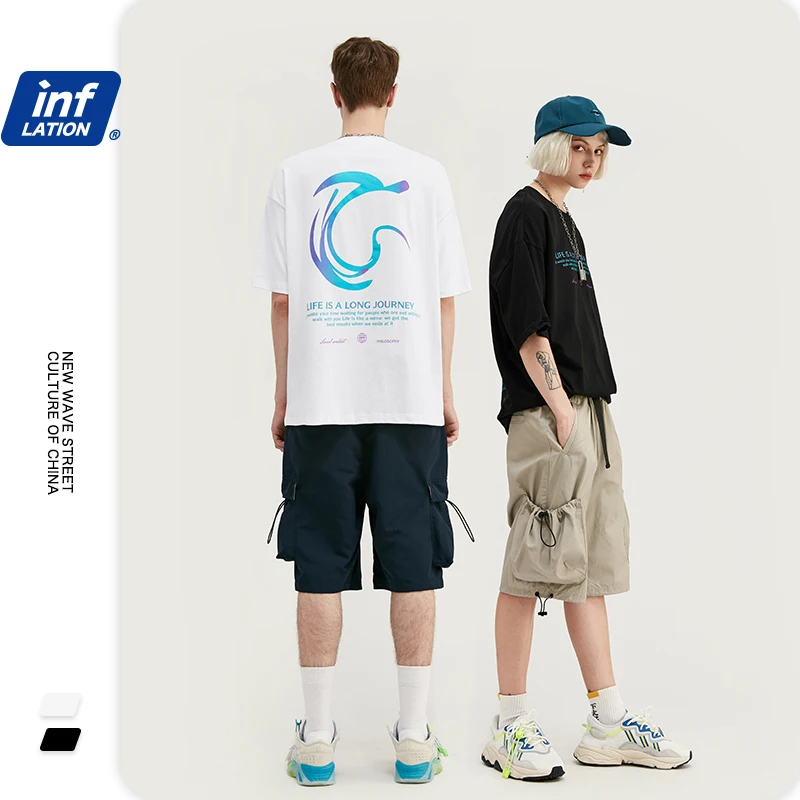 Мужская футболка с коротким рукавом INFLATION трендовая хлопковая 1025S20 2020|Мужские