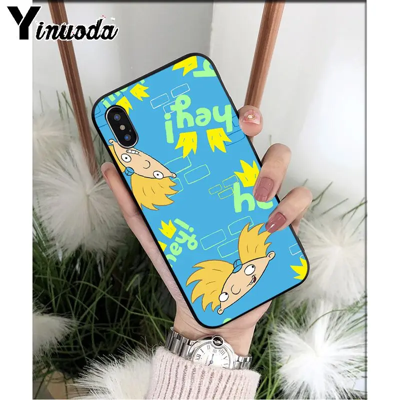 Yinuoda Hey Arnold TPU силиконовый мягкий черный чехол для телефона iPhone 5 5Sx 6 7 7plus 8 8Plus X XS MAX XR