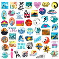 new 50pcs waterproof outdoor summer surf beach stickers for car styling motorcycle phone laptop travel luggage diy toy sticker