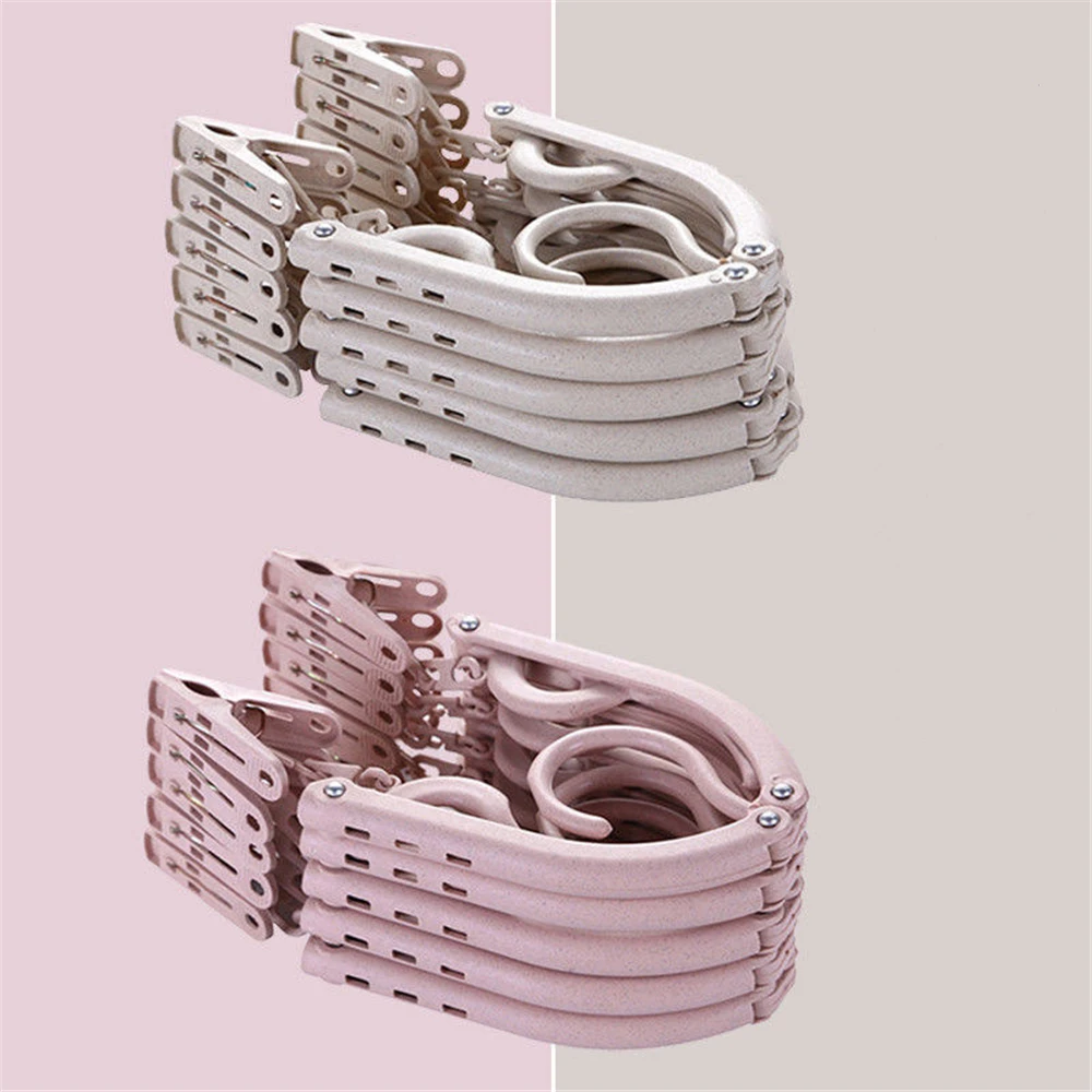 

Travel Hangers with Clips Portable Folding Clothes Hangers 10 pcs with 20 Clips for Scarves Suits Trousers Pants Shirts Socks