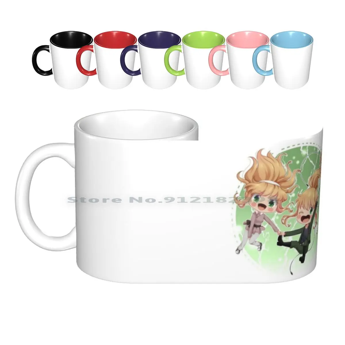 

The Luccini Twins Ceramic Mugs Coffee Cups Milk Tea Mug Comic Anime Twins Chibi Creative Trending Vintage Gift Bottle Cup