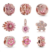 new exquisite beaded rose gold hollowout daisy pink peach beautiful flowers suitable for original womens jewelry gifts