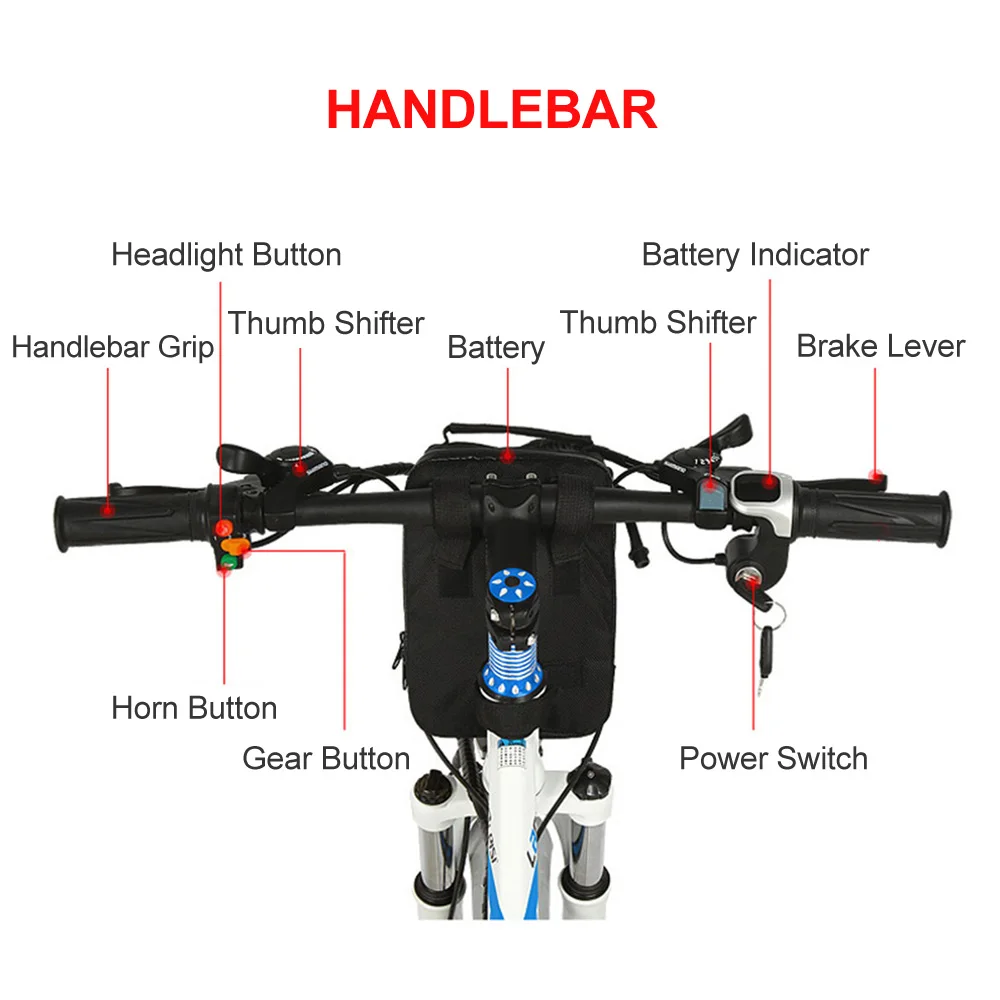 K660 24/26 дюймов мощный цилиндрическая литий ионный аккумулятор 400 Вт Мотор 48В 12Ач/18Ah