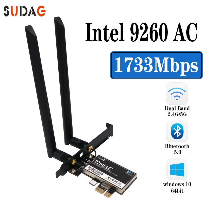 Беспроводная сетевая карта NGFF 9260NGW 1 73 Гбит/с Wi Fi для Intel ac 9260 2 4 ГГц/5 ГГц 802.11ac Bluetooth 5