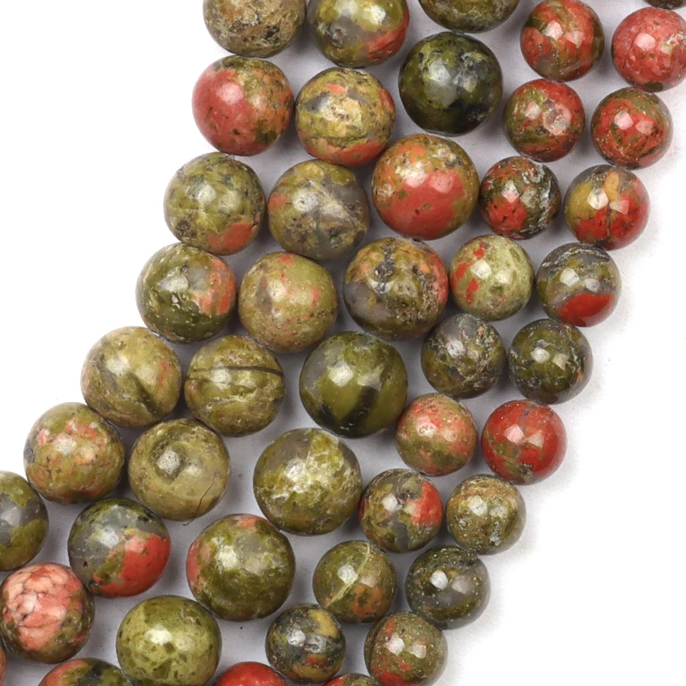 

Natural Round Loose Stone Beads Smooth Beads are Used to Make DIY Jewelry Bracelet Necklace Earrings Flower Greenstone Beads