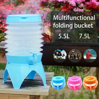 5 5l7 5l retractable folding bucket ultralight camping water storage faucet switch squeezing water dispenser for picnic camping