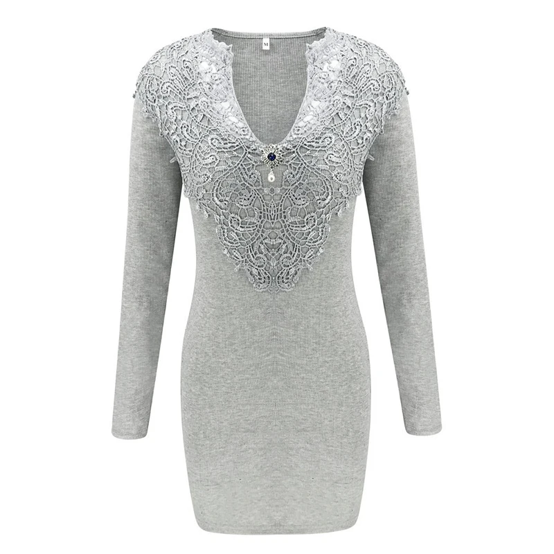 Женское кружевное лоскутное платье облегающее сексуальное мини-платье в рубчик