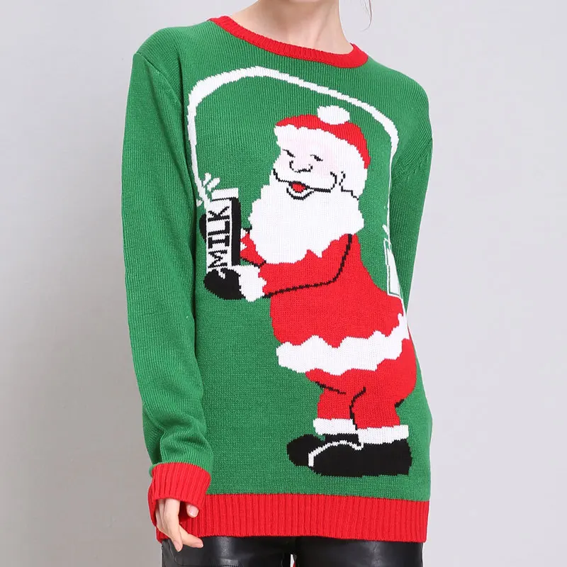 Трикотажный свитер с длинным рукавом и круглым вырезом | Женская одежда