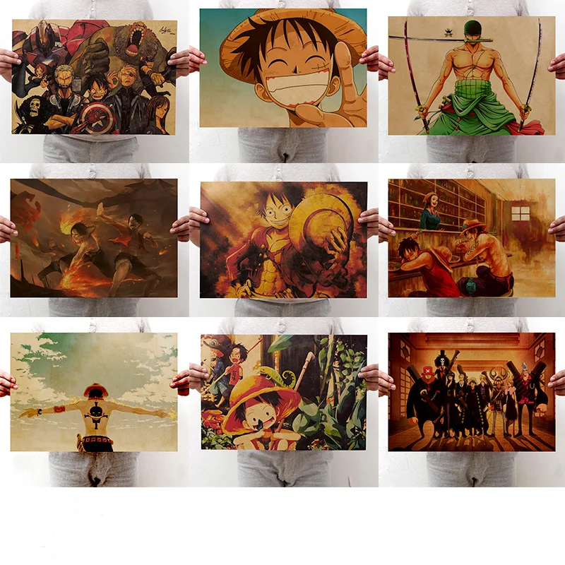 

Japanese Classic Anime One Piece Poster Kraft Paper Prints Wallpaper Decor Painting Posters Home Room Decor Art Wall Stickers