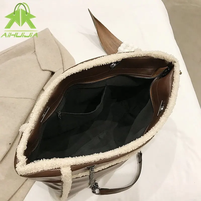 

Fashion Solid Color PU Leather Casual Designer Women's Tote Bags 2021 Autumn Winter High-capacity High Quality Lady Handle Bag