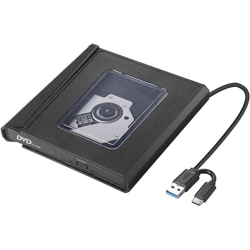 

Внешний DVD-привод, USB 3.0 Type-C портативный CD-плеер для ноутбука, DVD-проигрыватель, совместимый с ноутбуком, настольным ПК