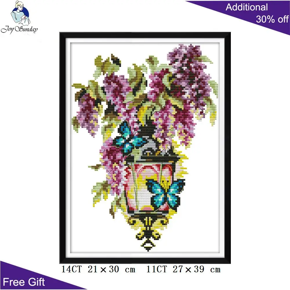 Joy Sunday свет очарования вышивки крестом H794H795H796 14CT 11CT Счетный штампованный декоративный Домашний Светильник и цветы вышивки крестом