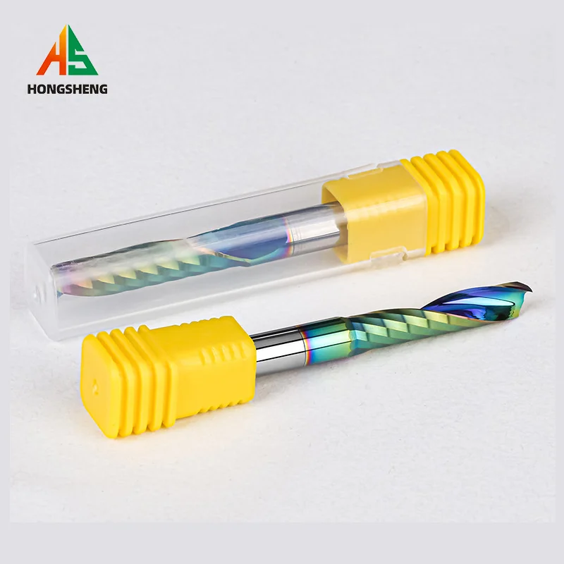 Твердосплавная Концевая фреза с цветным покрытием спиральная одной канавкой для