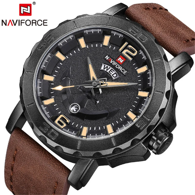 Часы наручные NAVIFORCE Мужские кварцевые брендовые Роскошные спортивные