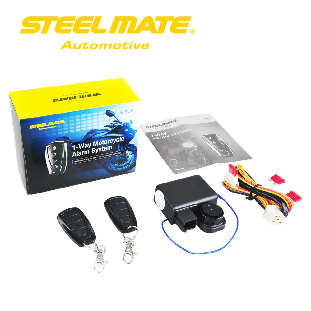 Steelmate 986F 1 Way Motorcycle Alarm System Engine Immobilization Remote Start with Two Transmitter | Автомобили и мотоциклы