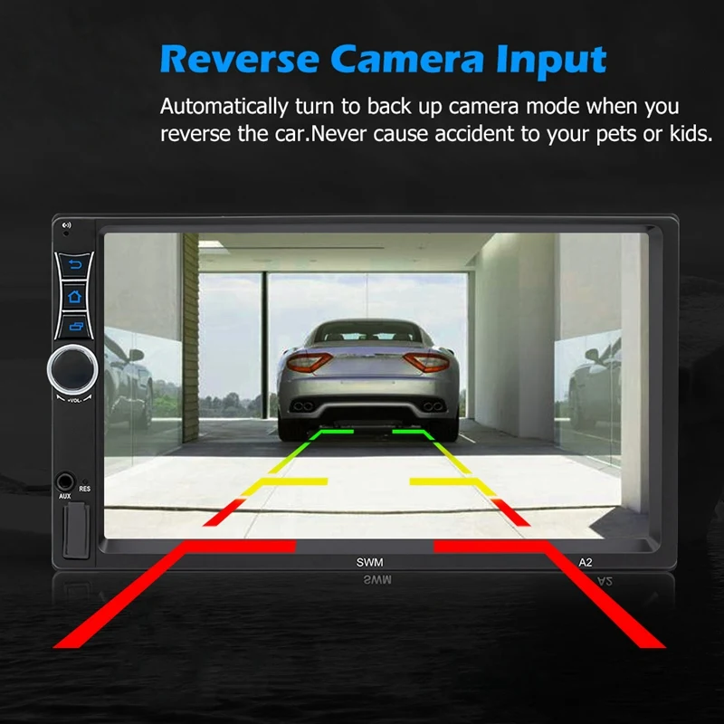 

2 Din Auto Stereo,7 Inch Quad Core Contact Screen Car Multimedia Player MP5 Player GPS Navigation Support Iphone XR Mirror Link,