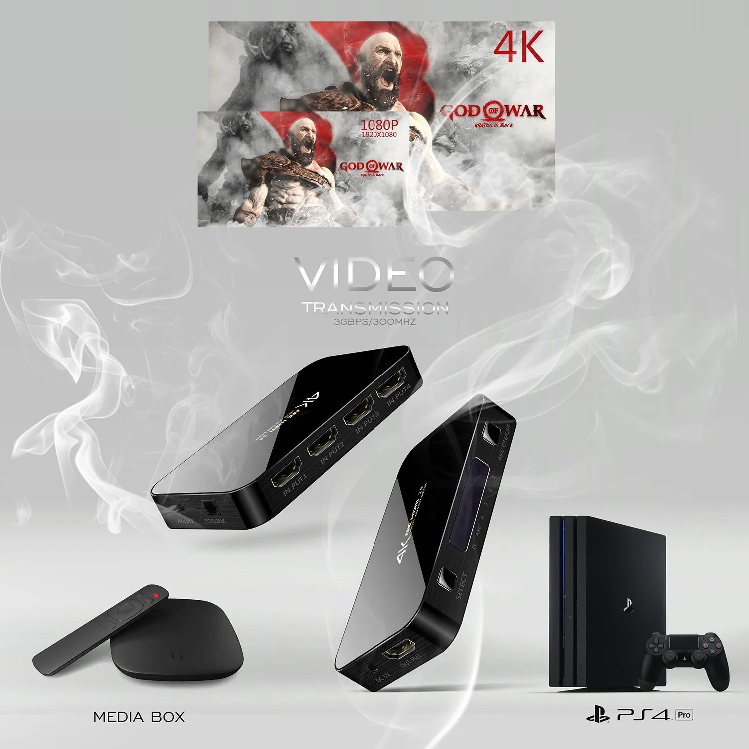 HDMI compatible2.0 переключатель ARC 4K HD 4 Порты и разъёмы x 2K аудио оптический TOSLINK