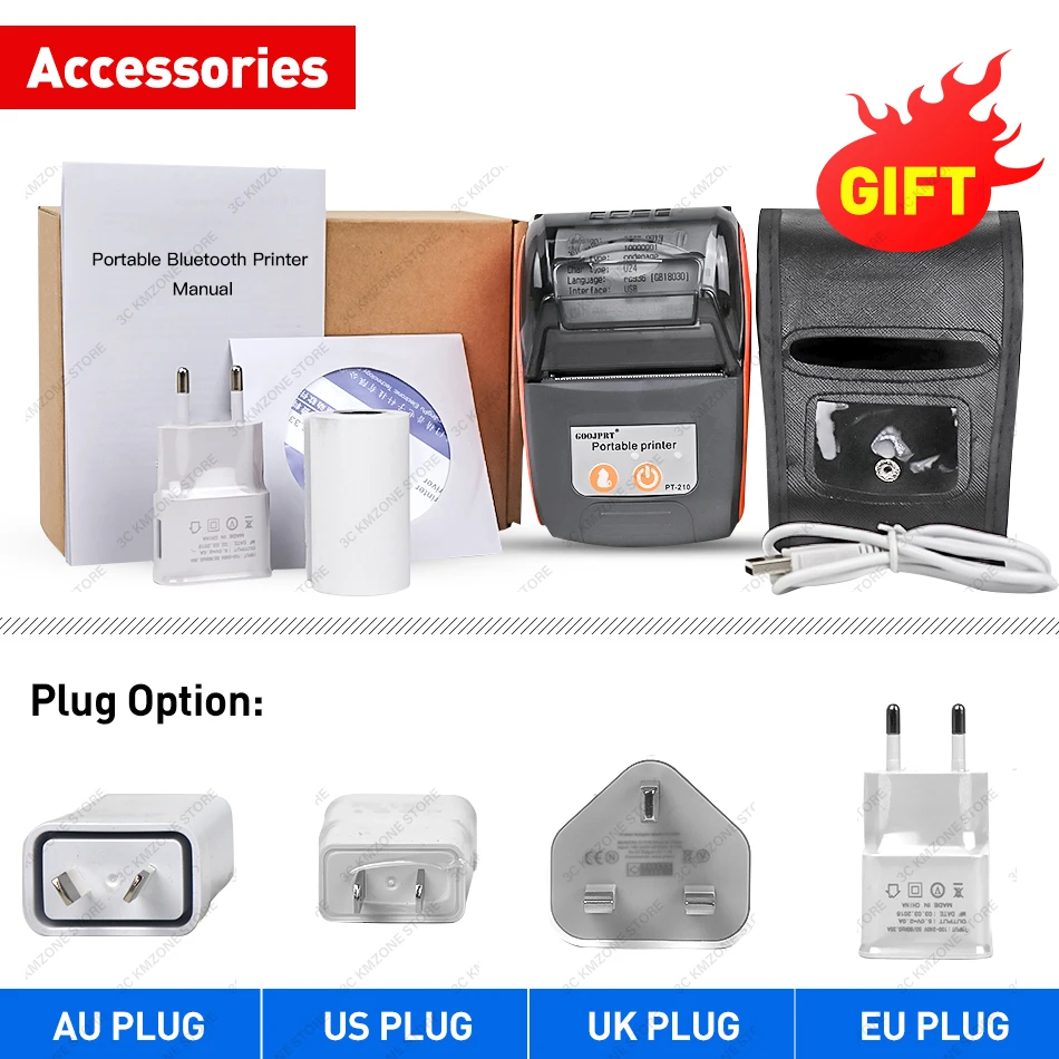 GZM5811 POS порт 58 мм термопринтер Bluetooth чековый принтер USB для Windows Android