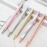 100pcslot salable creative fashion ballpoint pen promotional metal glitter sequin press jumping pen for gift