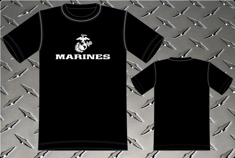 Черная Мужская футболка с логотипом морской пехоты США продажа - купить по