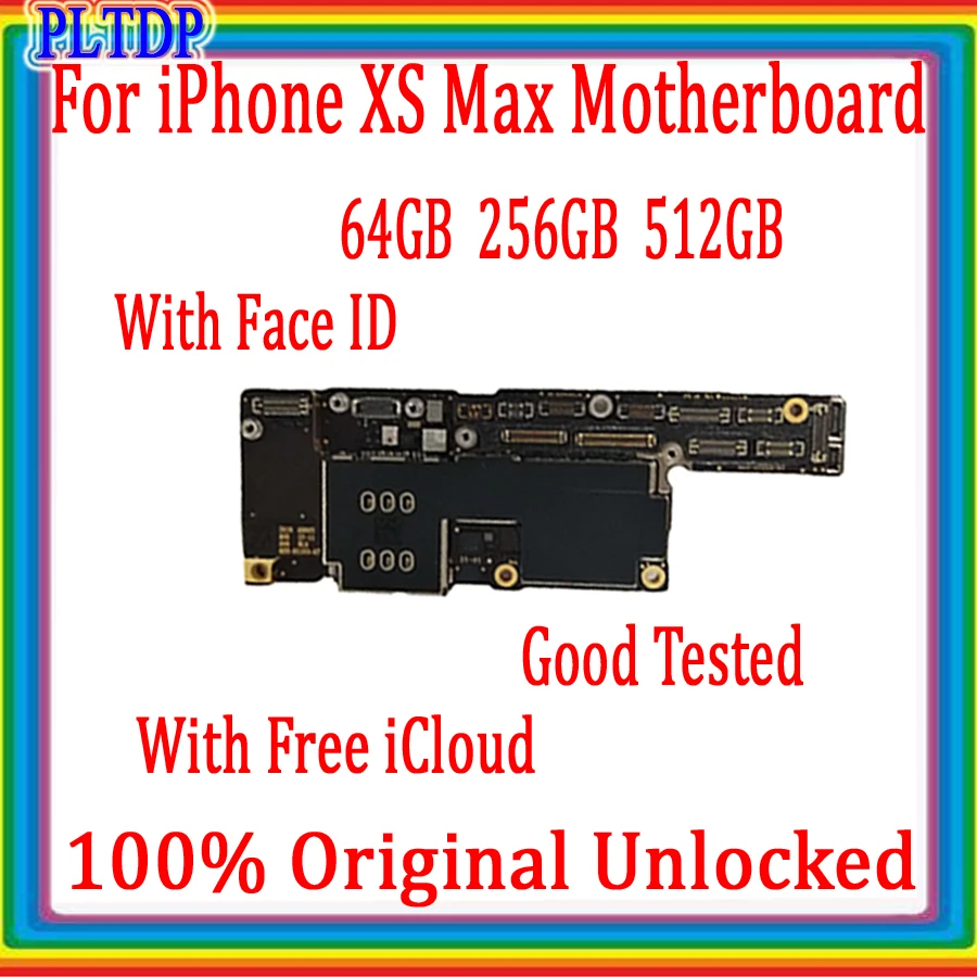 

100% Original Unlock Free icloud For iPhone XS Max motherboard 64GB 256GB Full Chips Good Tested Logic boards With/No Face ID