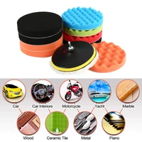 11 pcs sponge car polisher waxing pads buffing kit for boat car polish buffer drill wheel polisher removes scratches