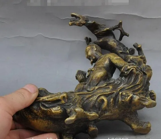 308 8 &quotНародная китайская Бронзовая резная статуя для чтения старинных людей |