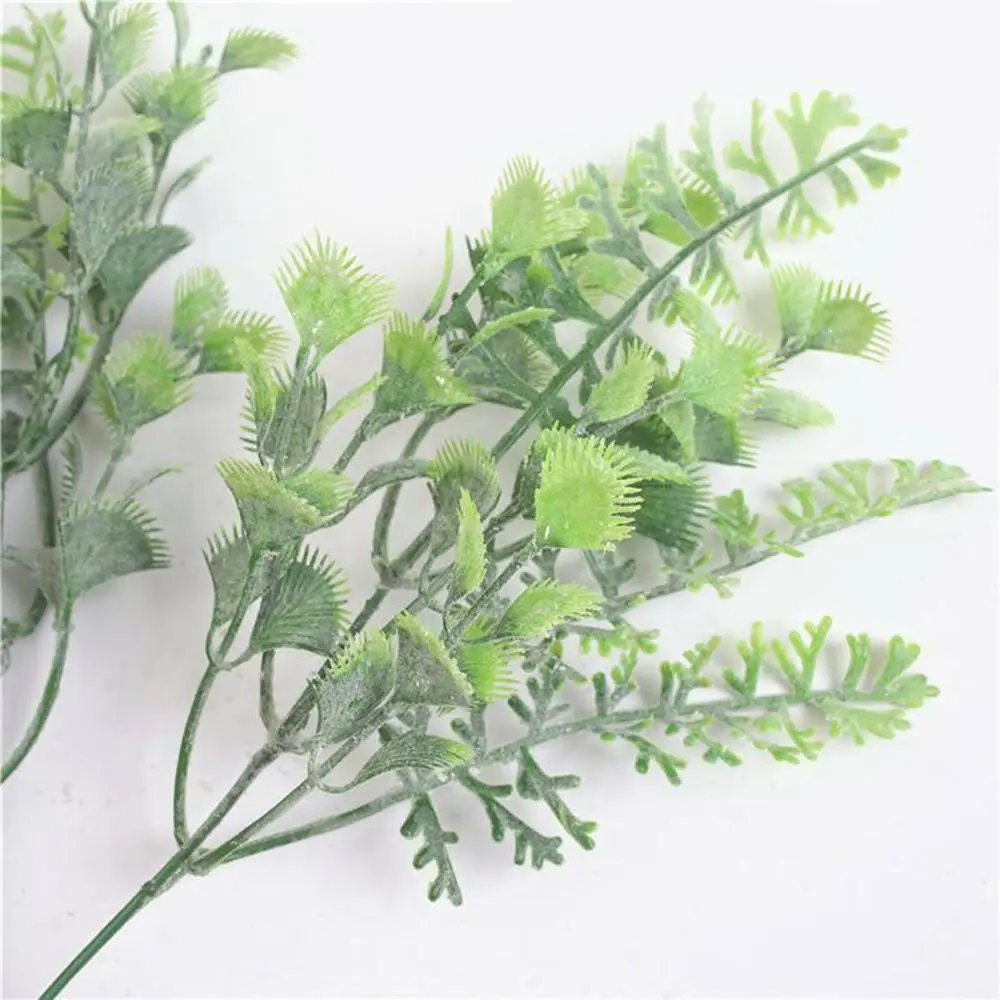 

3 Pcs 5 Forks Plastic Artificial Plants Green Grass Wedding Ornaments Home Decoration Simulation Plant Table Decor Supplies