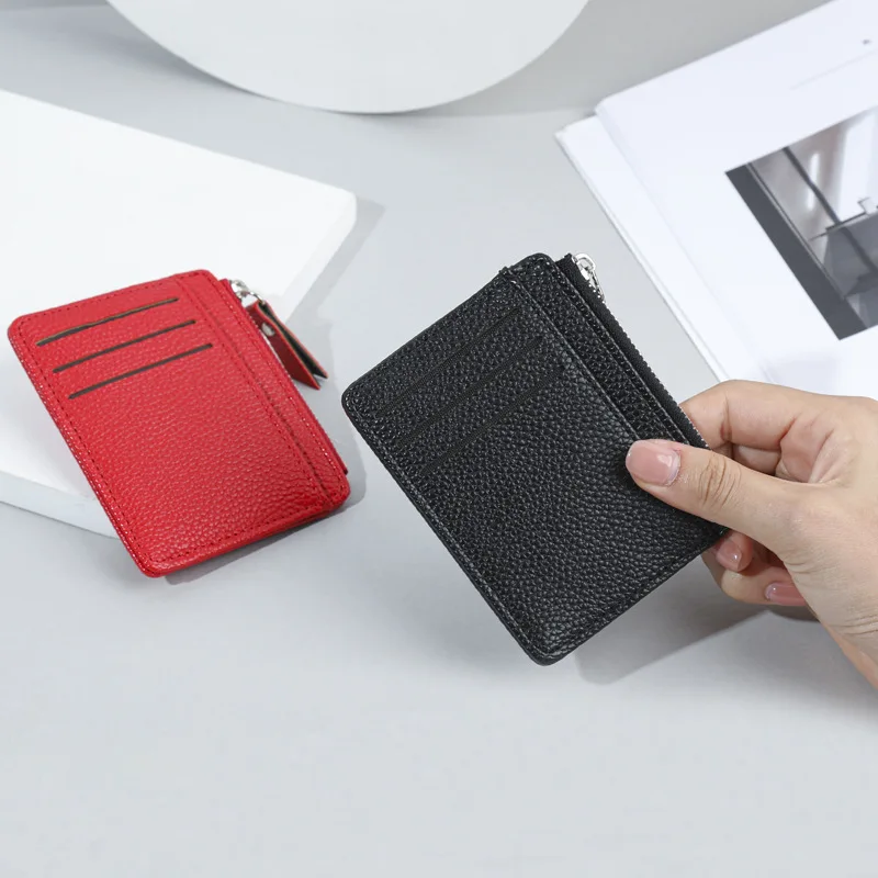 

Модный женский короткий кошелек, корейские простые держатели для карт и удостоверений личности с пряжкой, маленькие свежие кошельки для ст...