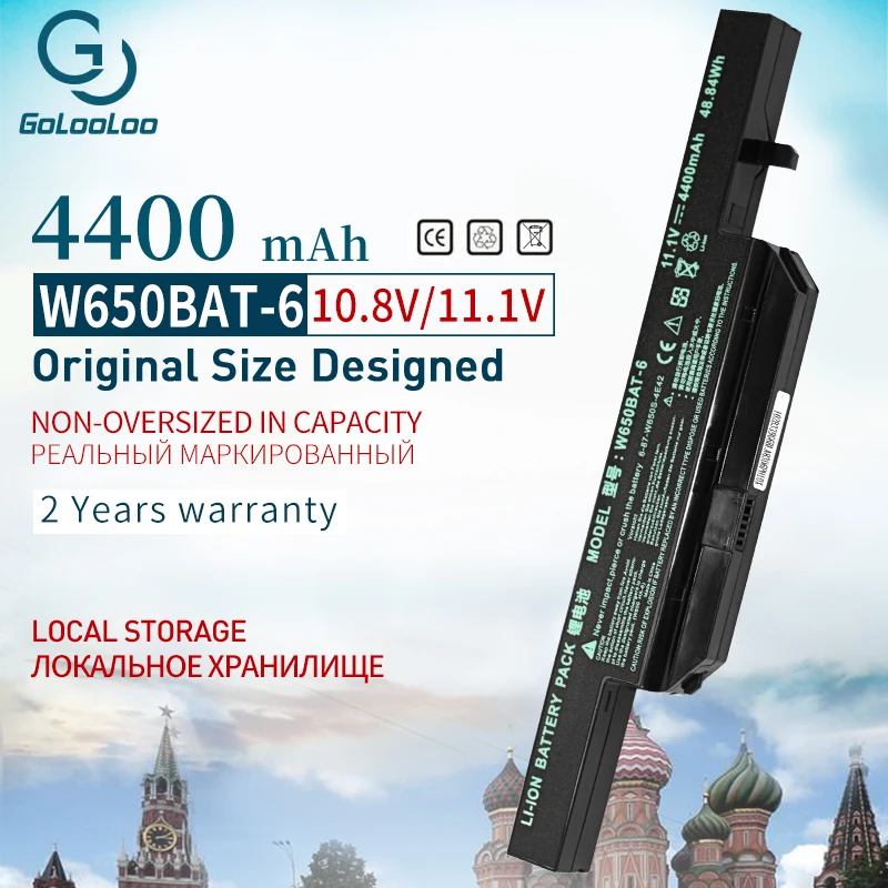 

4400mAh New battery for Clevo W650BAT-6 6-87-W650-4E42 K590C-I3 K610C-I5 K4 K5 P4 P5 K570N-I3 K710C-I7 G150SG G150S K650D K750D