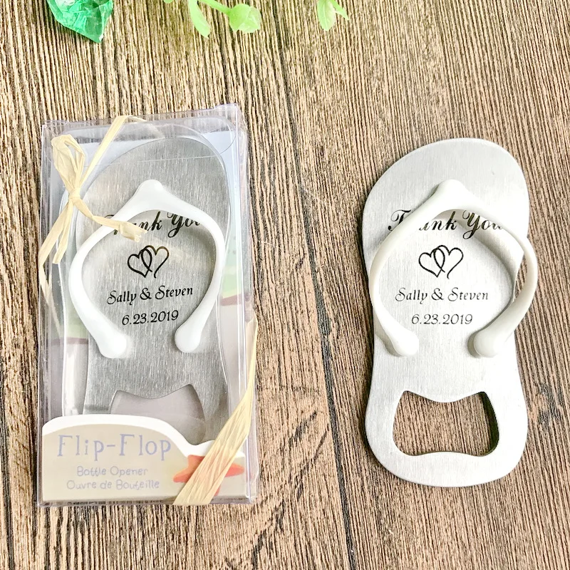 (40 шт./лот) Бесплатная доставка + персонализированные шлепанцы открывалка для