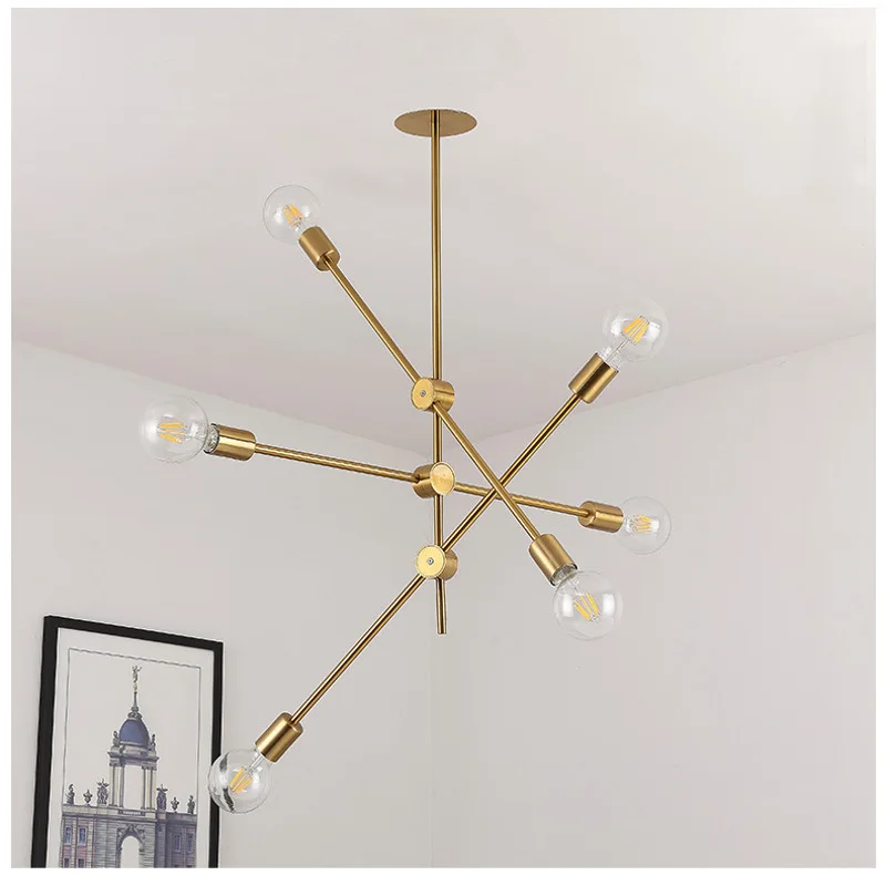 Светодиодный светильник из матовой латуни латуни|Люстры| |