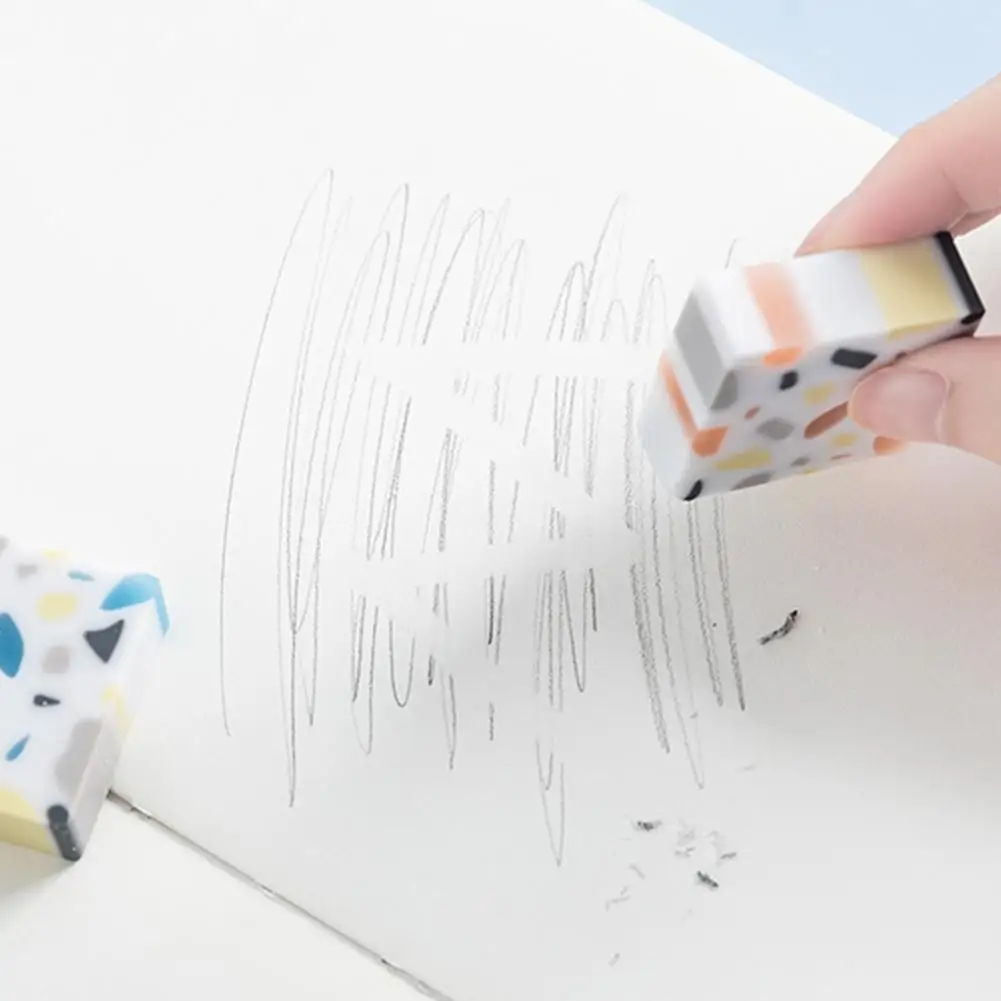 1Pc Cute Creative Cube Erasers Pencil Eraser Writing Art Drawing Student Stationery For Kids School Office Supplies Random Color |