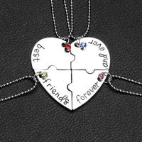 budrovky 3 pcs best friends forever love stitching necklace pendant dropshipping