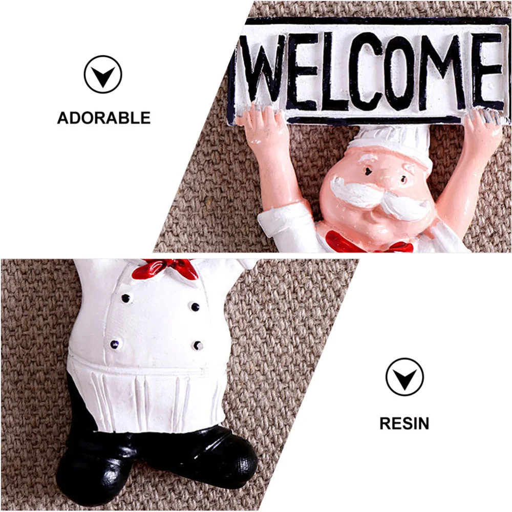 

4PCS Resin Chef Fridge Magnet Creative Fridge Magnet Delicate Fridge Magnet